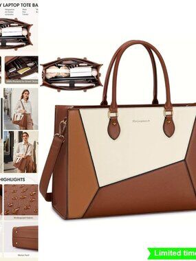 Laptop Tote Bag 15.6 inch Work Bag Tote Handbag Crossbody Purse
